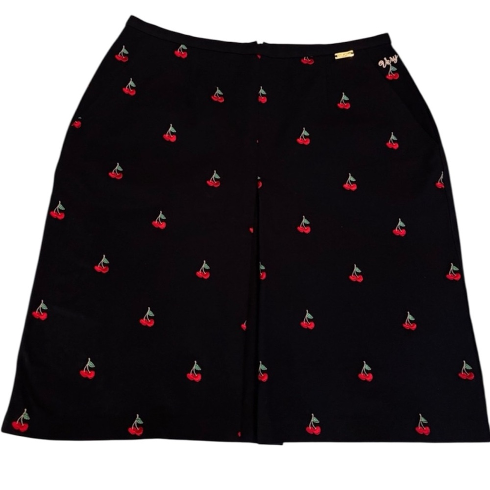 NWOT St. John Sport by Marie Gray Navy Cherry Details A-Line Skirt Sz 12